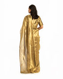 Handwoven Liquid Molten Gold Rectangle Textured Saree
