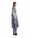 Handwoven Molten Metallic Ultramarine Silver Blue Tunic