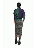 Handwoven Liquid Molten Metallic Textured Kinji Skirt
