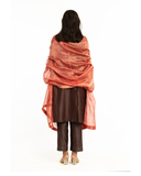 Handwoven Pink Striped Silk Zari Dupatta