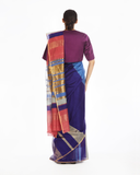 Handwoven Blue Purple Engineered Saree