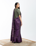 Handwoven Purple Engineered Silk Saree