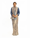 Handwoven Electirc Blue Textured Saree