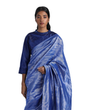 Handwoven Silk Metallic Chevron Saree