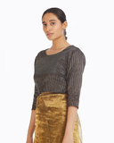 Handwoven Liquid Molten Gold Textured Metallic Saree