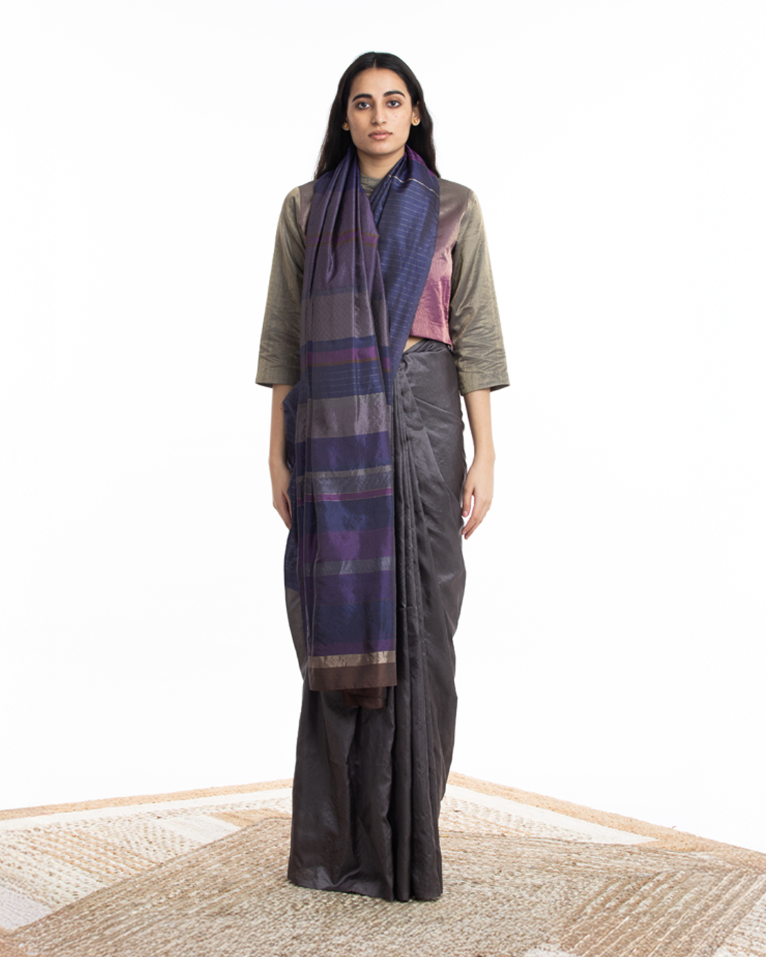 Handwoven Multicolor Engineered Silk Saree