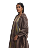 Handwoven engineered striped Silk Sharara Set with Silk Striped Dupatta