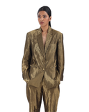Handwoven Liquid molten metallic gold Blazer