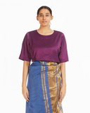 Handwoven Blue Purple Engineered Saree