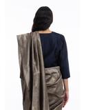 Handwoven Light Brown Circle Silk Saree