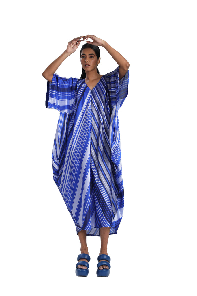 Handwoven Silk Striped Cocoon Dress