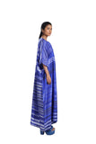 Handwoven Engineered Striped Draped Silk Dress