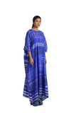 Handwoven Engineered Striped Draped Silk Dress