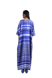 Handwoven Engineered Striped Draped Silk Dress