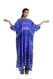 Handwoven Engineered Striped Draped Silk Dress