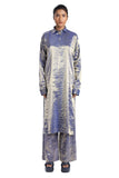 Handwoven Molten Metallic Ultramarine Silver Blue Tunic