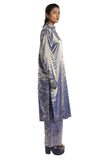 Handwoven Molten Metallic Ultramarine Silver Blue Tunic