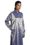 Handwoven Molten Metallic Ultramarine Silver Blue Tunic