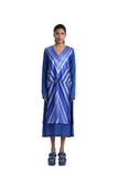 Handwoven Engineered Striped Silk Kinji Dress