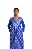 Handwoven Engineered Striped Silk Kinji Dress