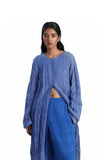 Handwoven Blue Analog Textured Jacket (Delivery in 4-6 weeks)