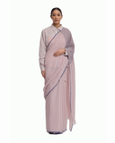 Handwoven Pink Cotton Kinji Palla Striped Saree