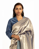 Handwoven Electirc Blue Textured Saree