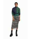 Handwoven Liquid Molten Metallic Textured Kinji Skirt