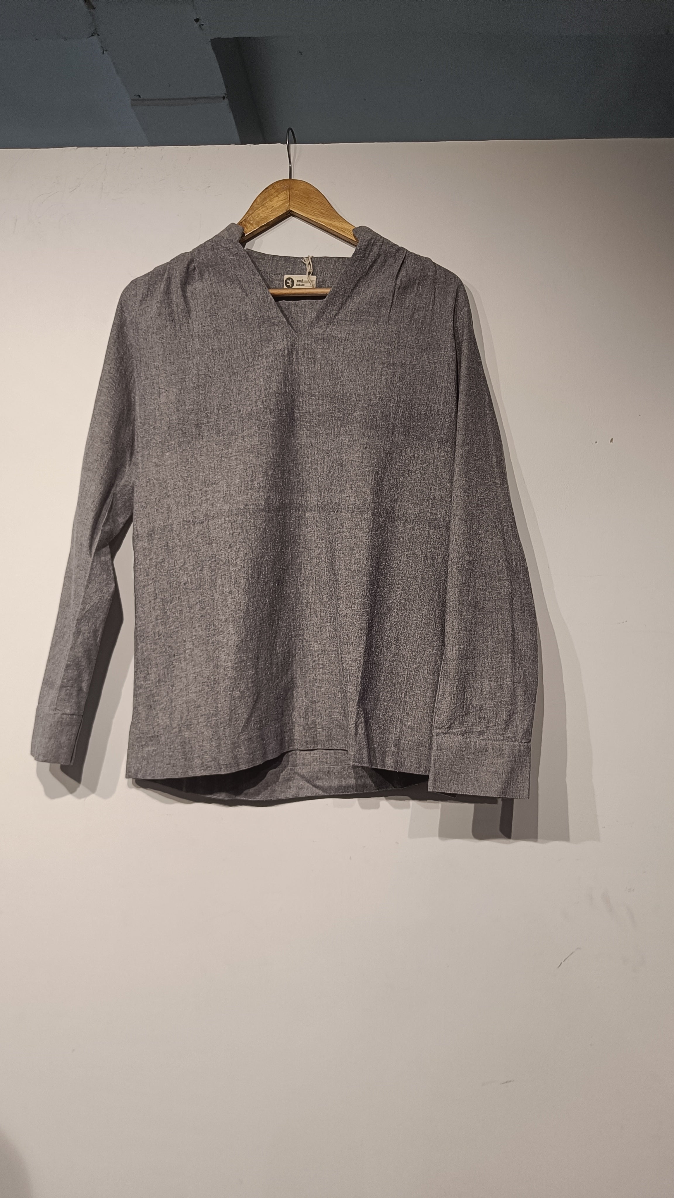 Handspun and Handwoven Grey Top
