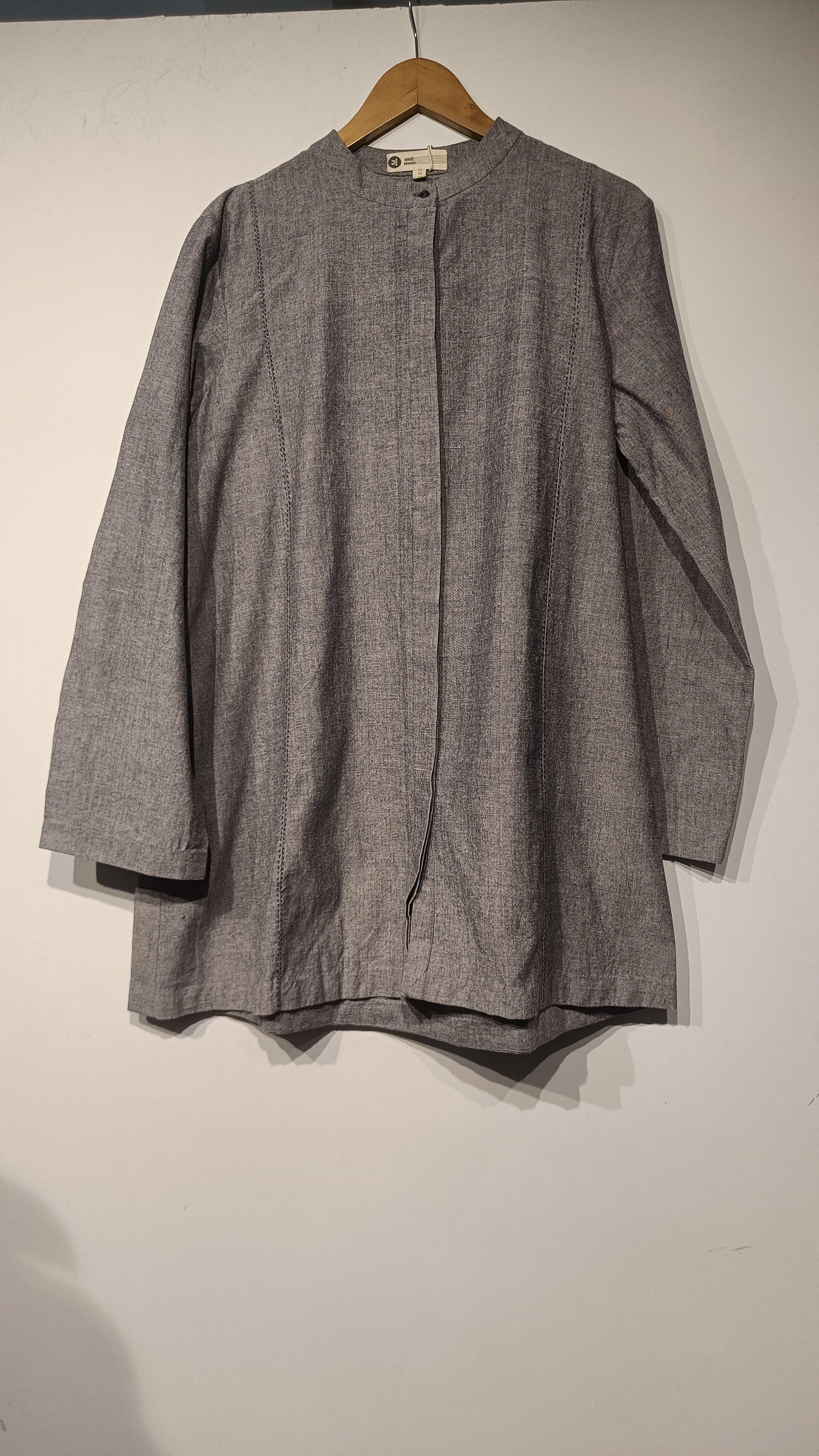 Handspun and Handwoven Grey Top 2