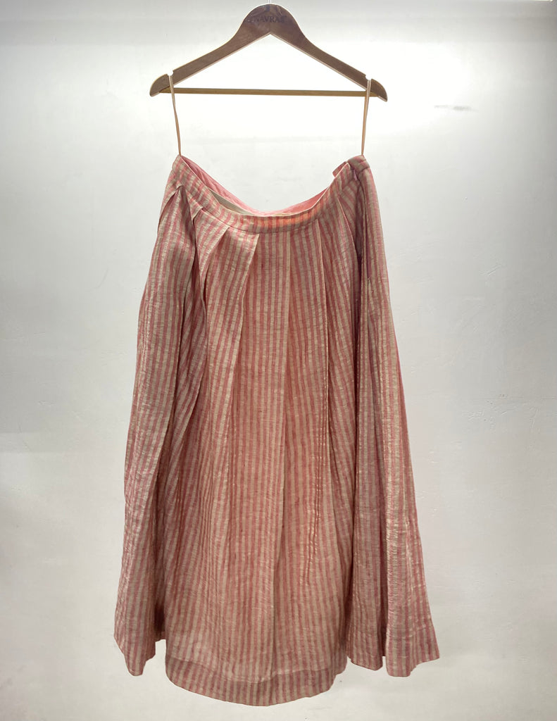 Handwoven Linen Pleated Skirt