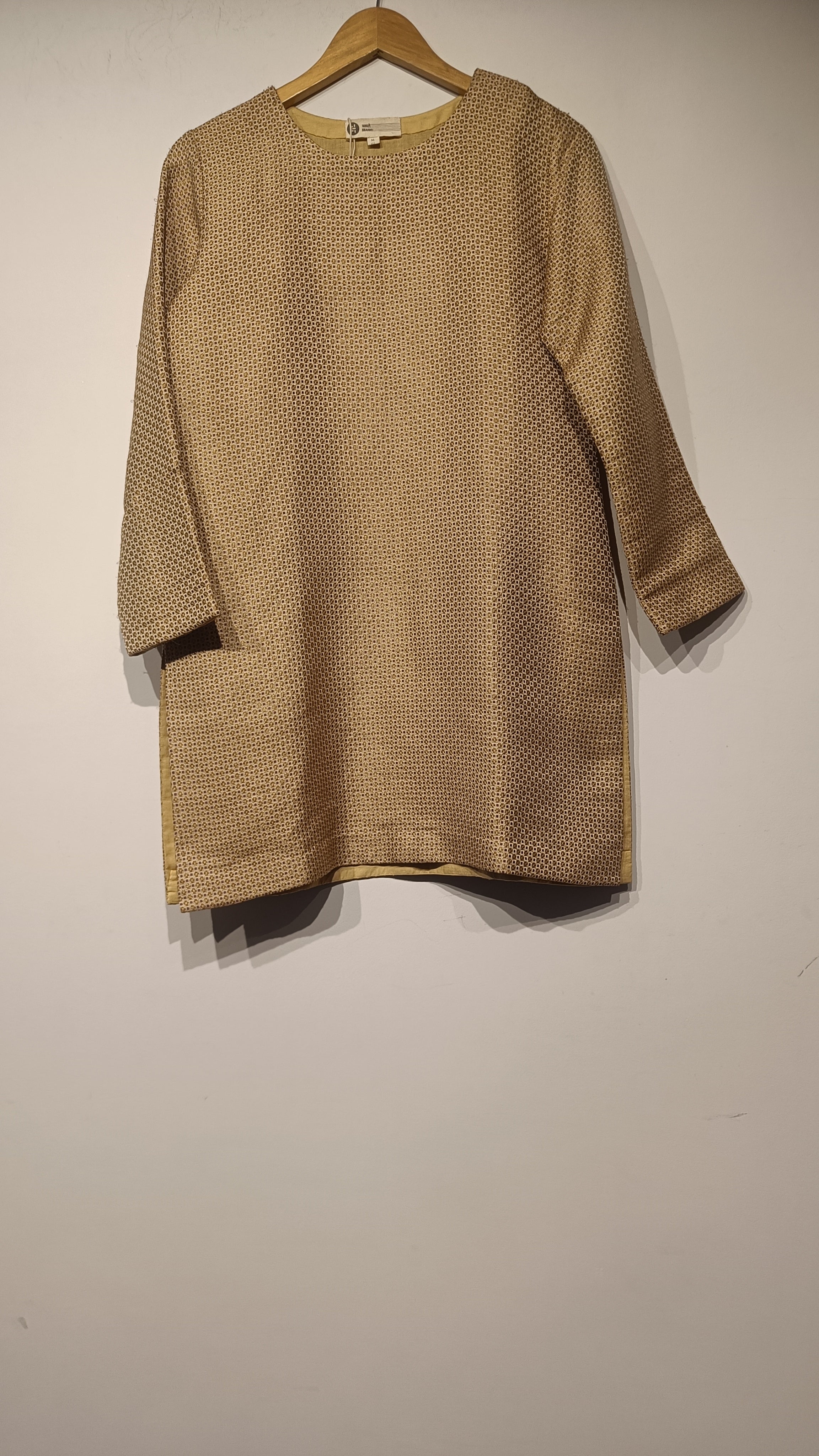 Handwoven Beige Brocade Sharara Set