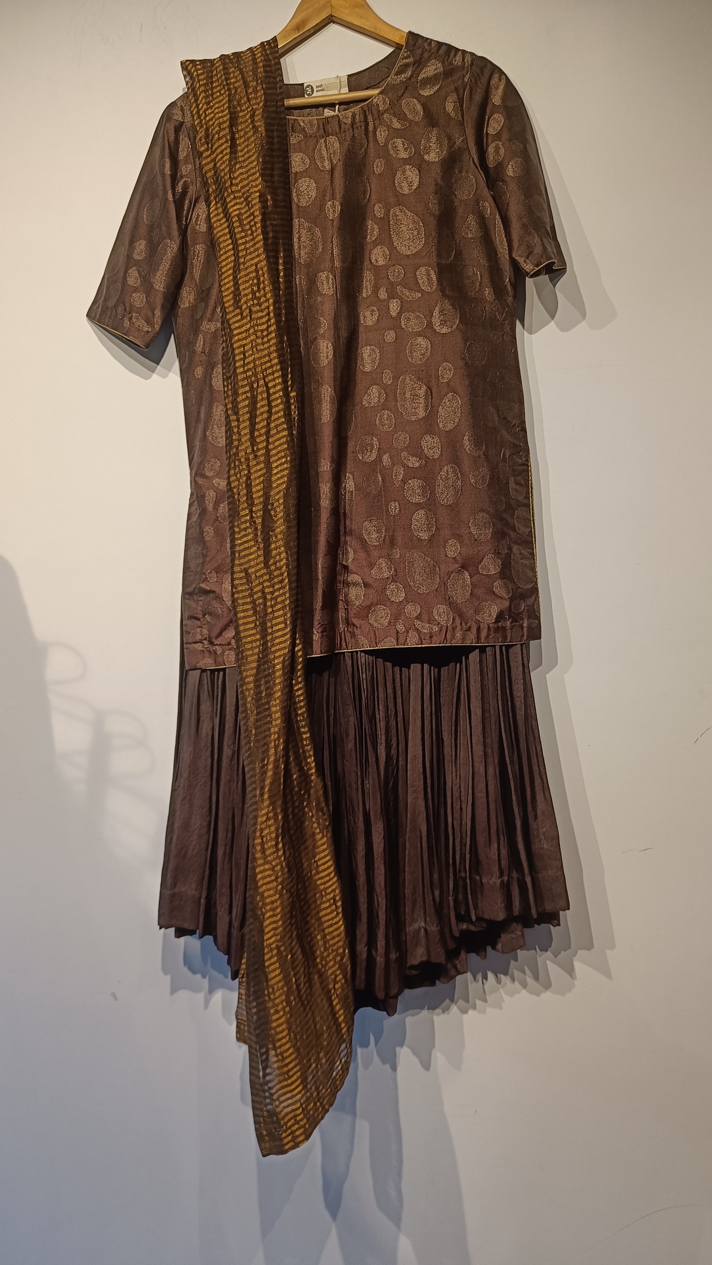 Handwoven Pure Silk Analog Sharara Set