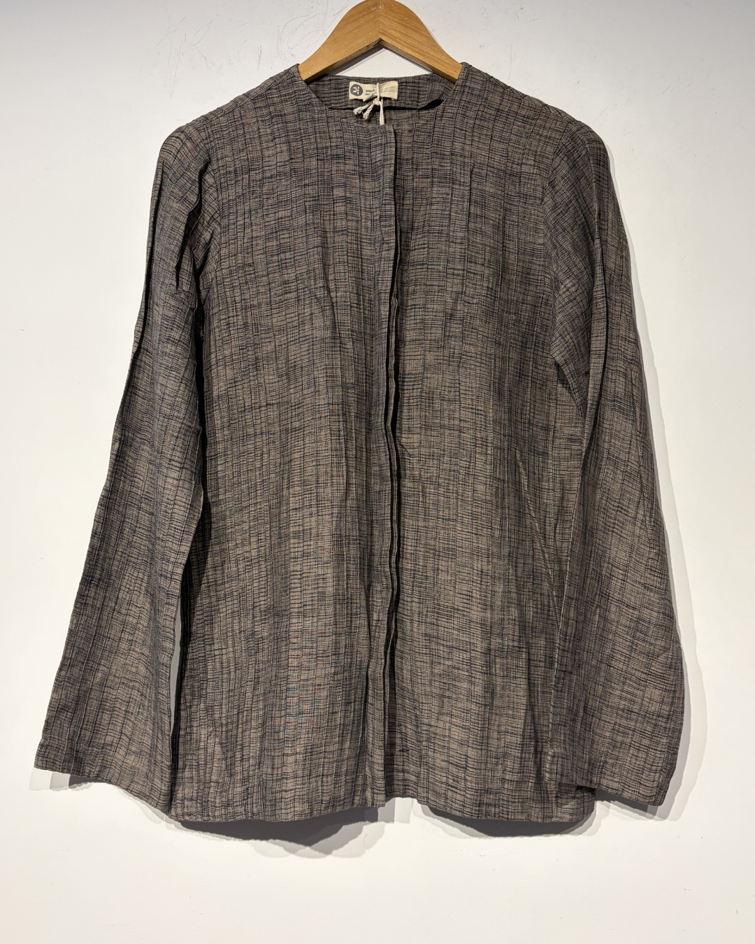 Handwoven Cotton Ikat Pintucked Shirt