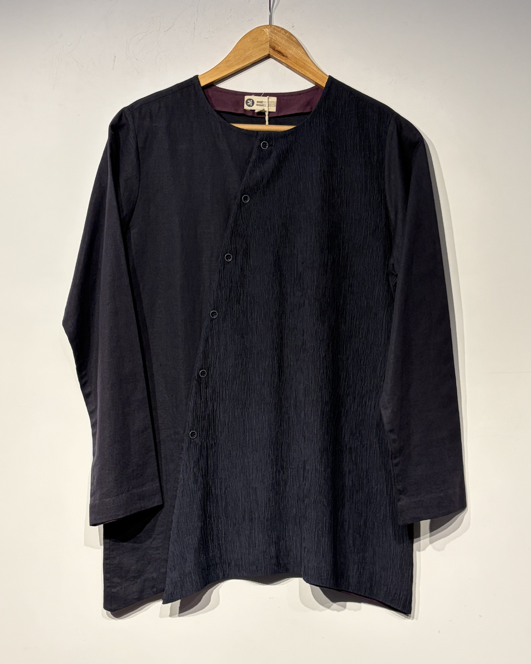 Handwoven Linen bamboo panelled Shirt