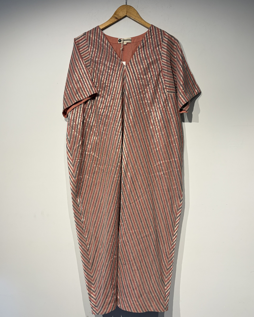 Handwoven Linen Silk Zari Cocoon Dress