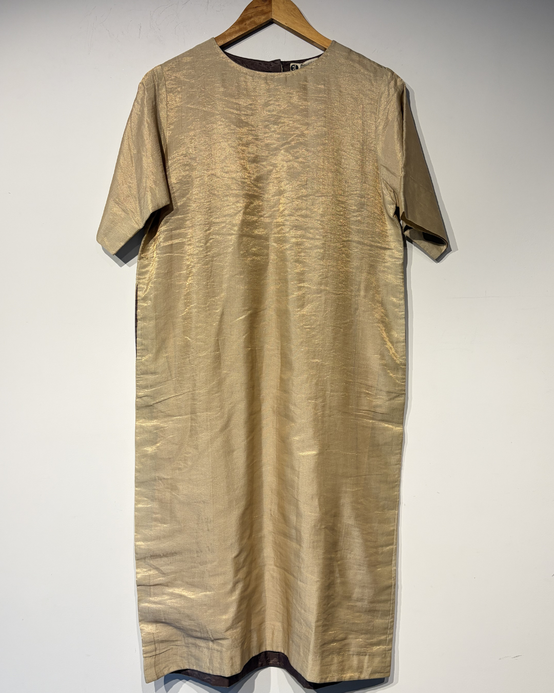 Handwoven Silk MetallIC Ivory Gold Tunic