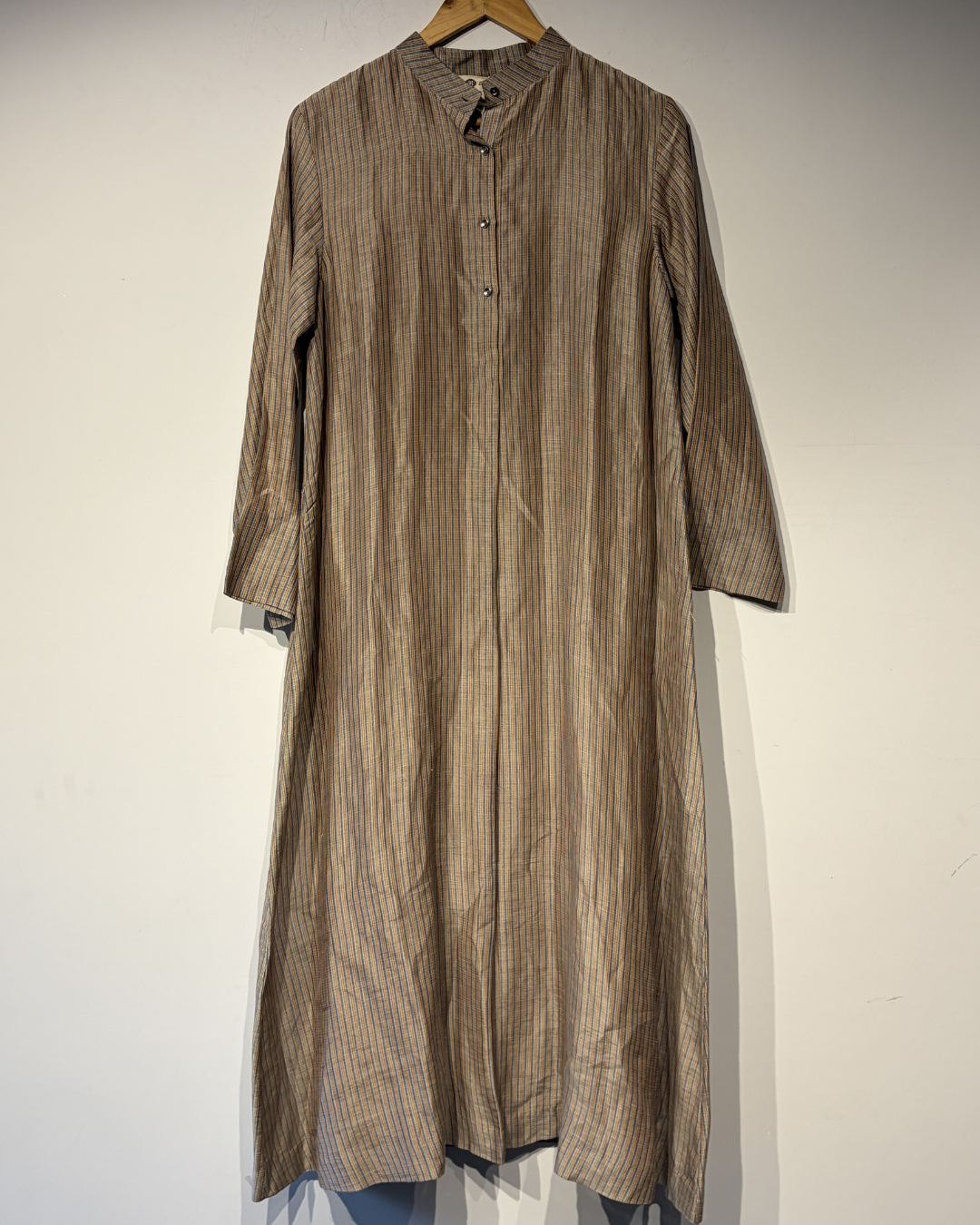 Handwoven Silk checkered long dress