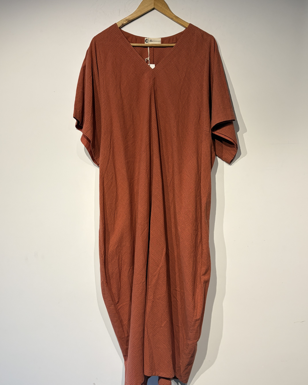 Handwoven Red striped cotton Cocoon Dress