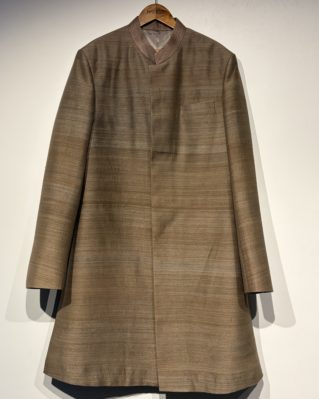 Handwoven Matka Silk Sherwani
