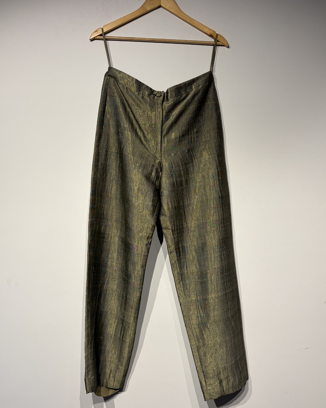 Handwoven Green Gold metallic Trousers