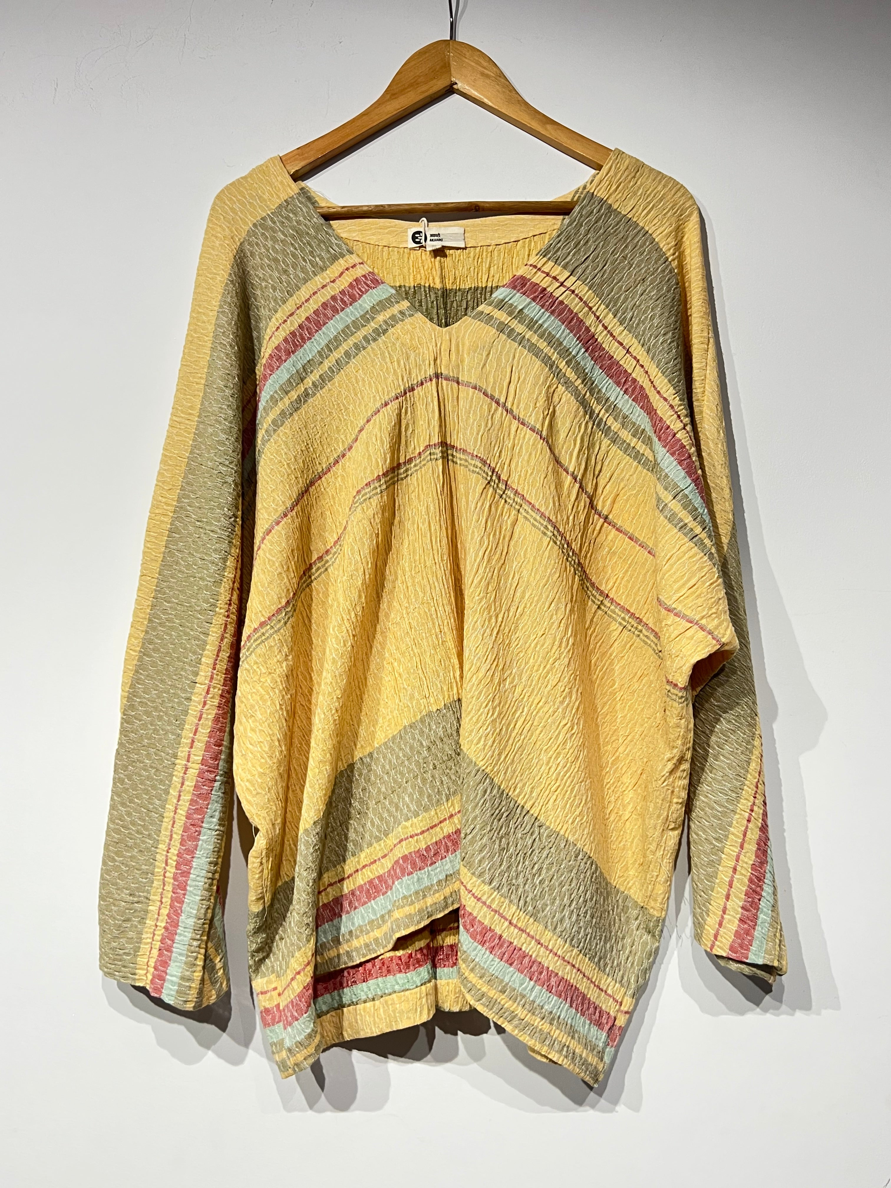 Handwoven Engineered Striped Cotton top