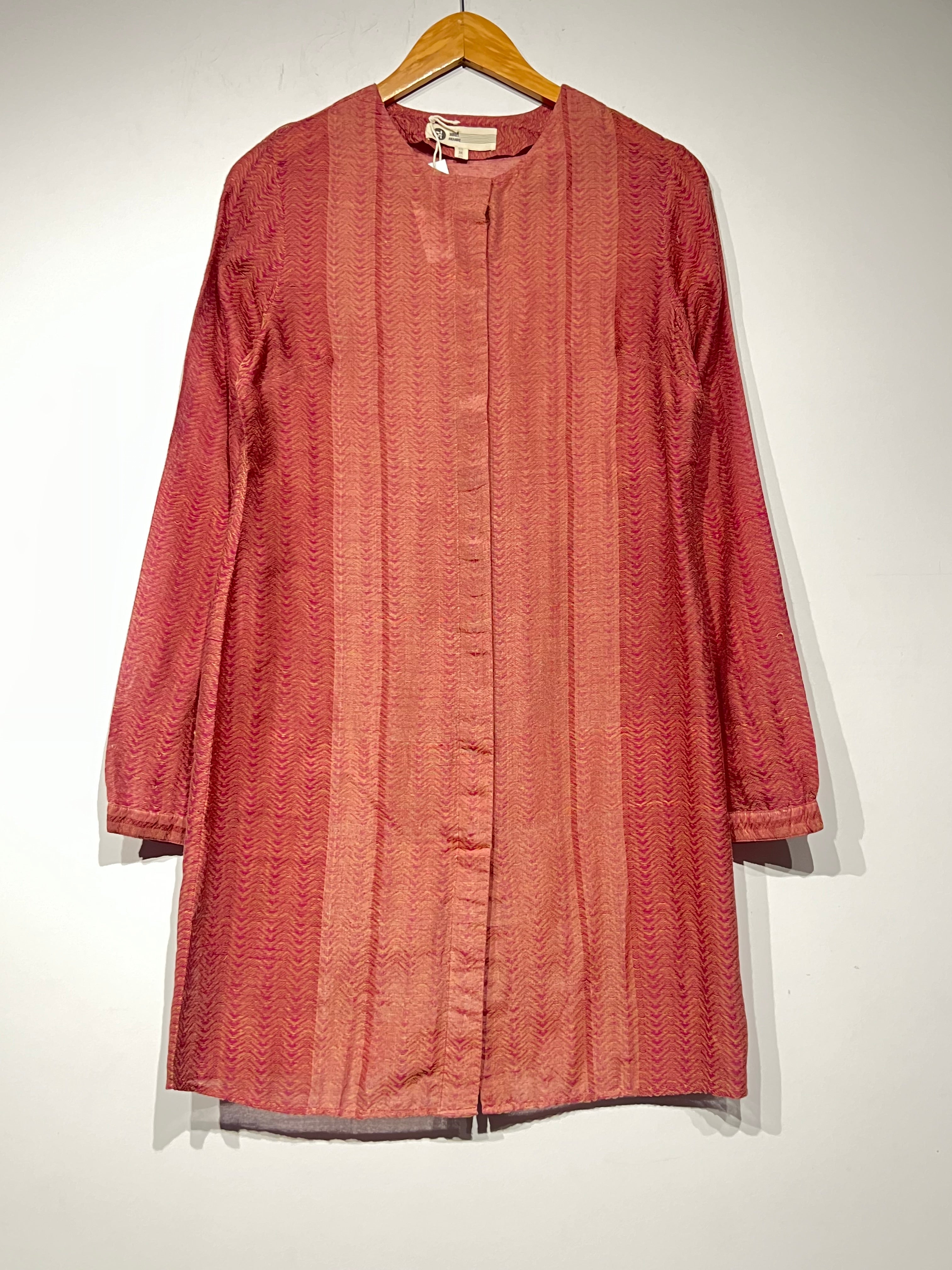 Handwoven fine Cotton textured shirt dress