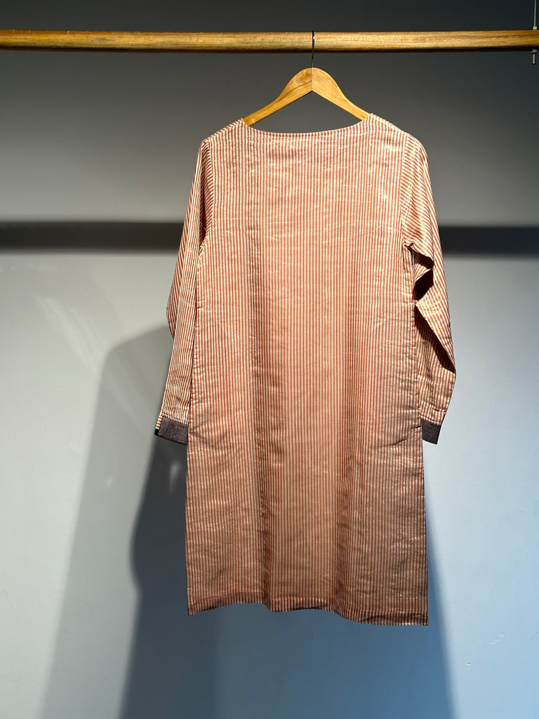 Handwoven Silk Cotton Zari Striped Tunic