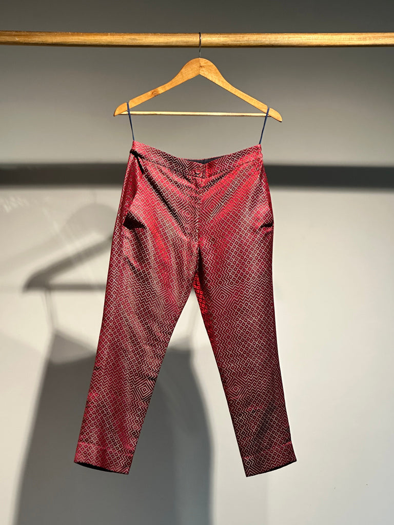 Handwoven Satin Silk Banarasi Brocade Pants