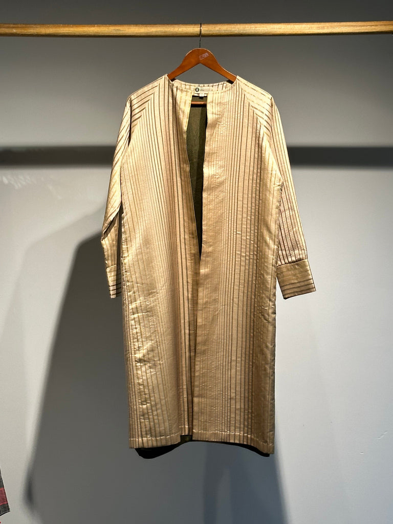 Handwoven Silk Zari Striped Coat