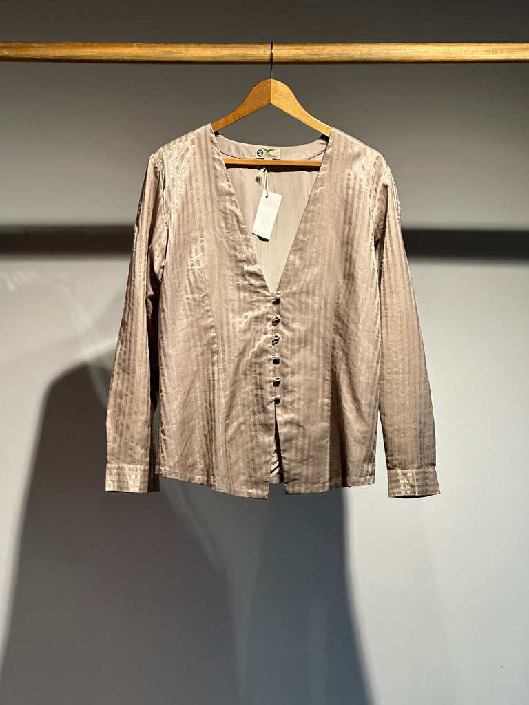 Handwoven Silk Cotton Zari Striped Jacket Blouse