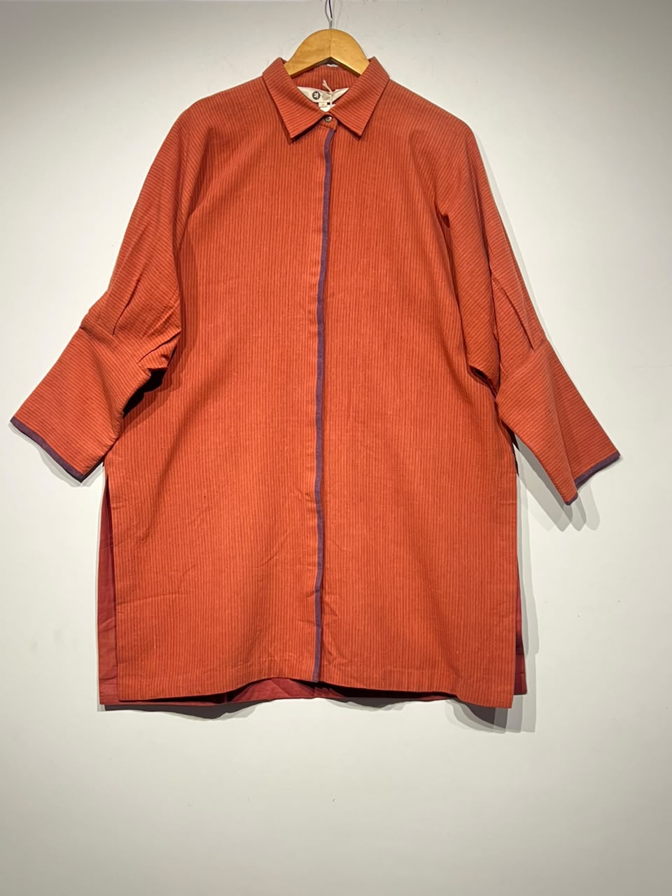 Handspun Red Long Shirt Dress
