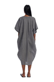 Handwoven checkered black & white cocoon dress