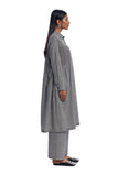 Handspun & Handwoven Black & White Checkred Smocked Panelled Dress